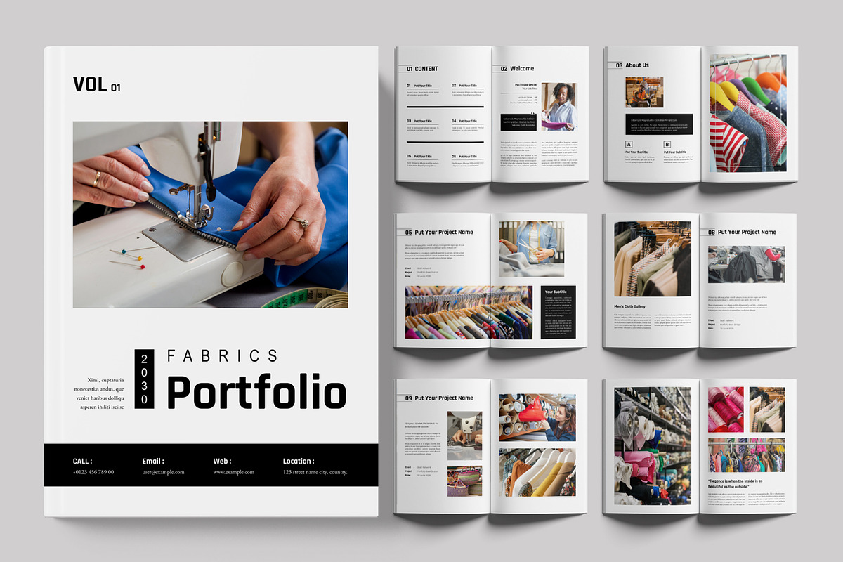 Fabrics Portfolio Layout, a Magazine Template by ContestDesign (Photo 1 of 3)