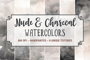 Nude & Charcoal Watercolors, a Texture Graphic by M. by mprintly (Thumbnail 1 of 5)