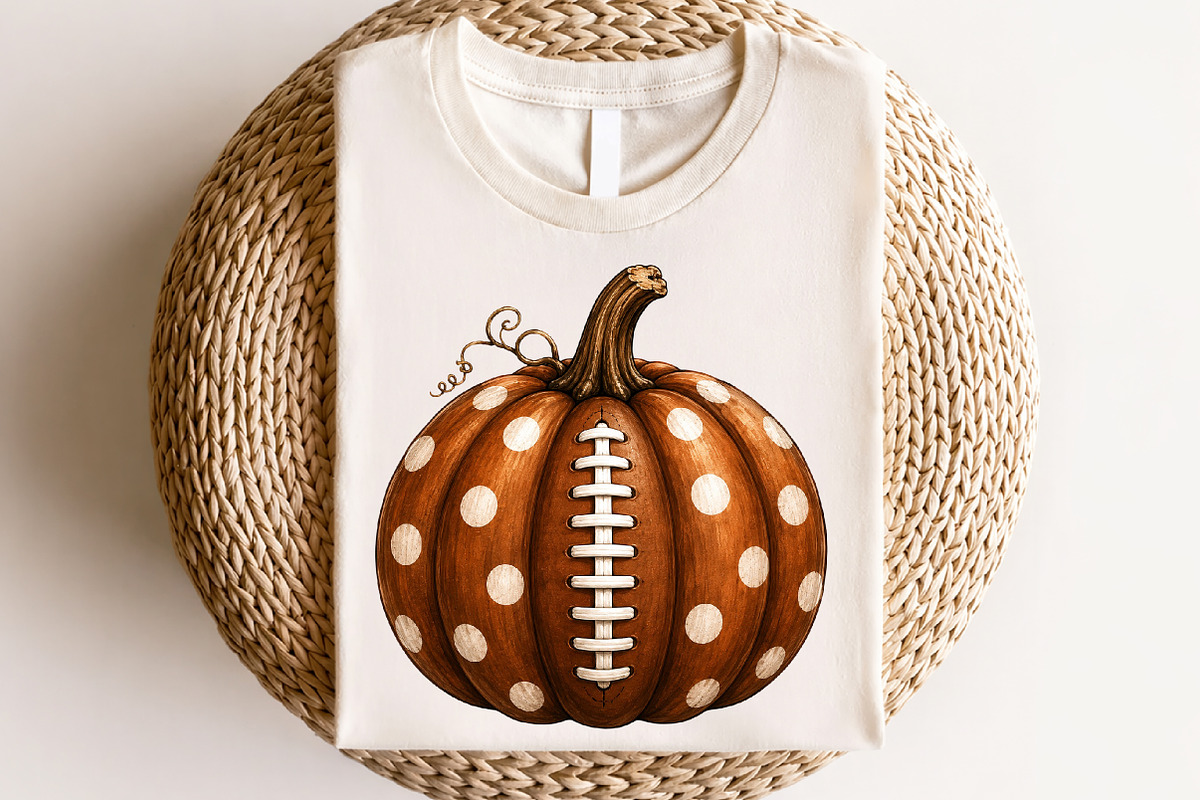 Fall Autumn Football Pumpkin PNG, a Seasonal Illustration by CraftArtStudio (Photo 4 of 4)