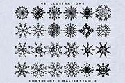 Snowflake Procreate Stamp Brushes, a Brush Add-On by HalieKStudio (Thumbnail 2 of 9)