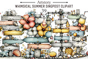 Whimsical Summer Singpost Clipart, an Illustration by designcity5 (Thumbnail 1 of 5)