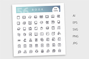 Book Line Icons Set, an Outline Icon by Voysla's Shop (Thumbnail 4 of 4)