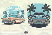 Retro Classic Car & Motorcycle, a Seasonal Illustration by Krizvector Artwork Shop (Thumbnail 2 of 4)