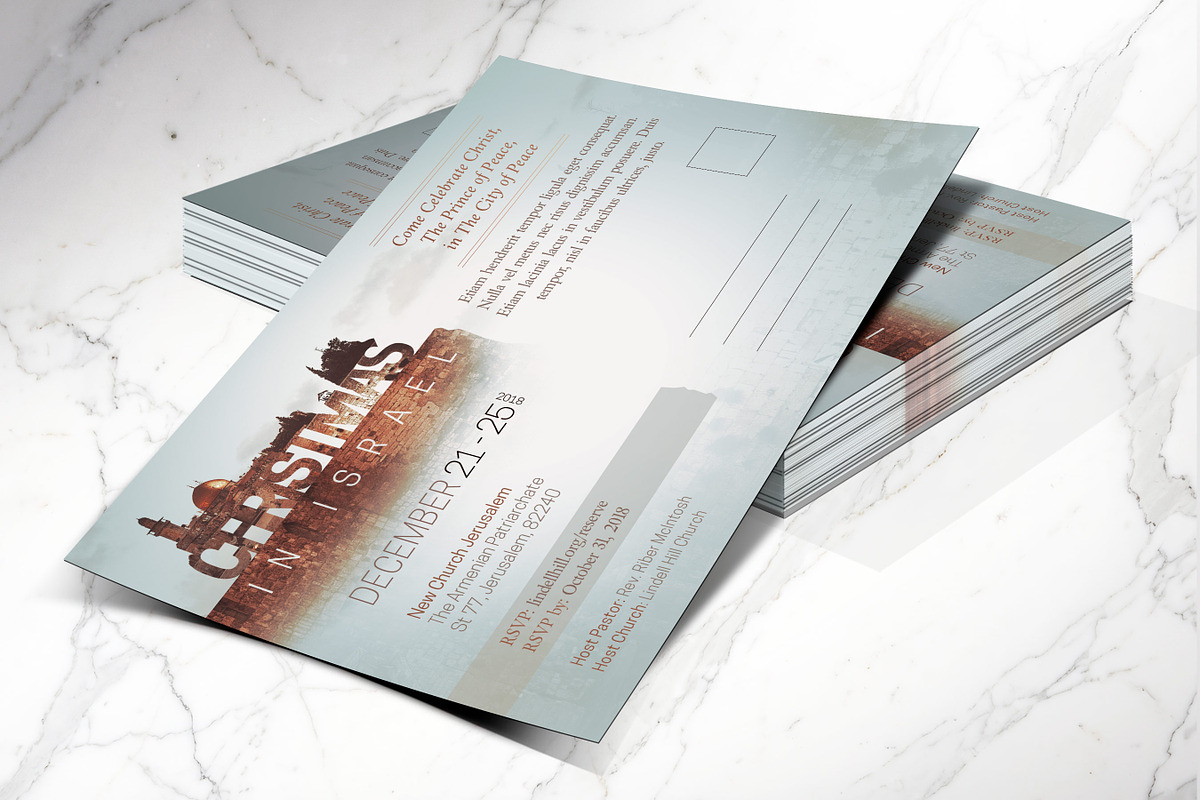 Christmas In Israel Postcard PSD, a Flyer Template by Godserv Designs (Photo 4 of 11)