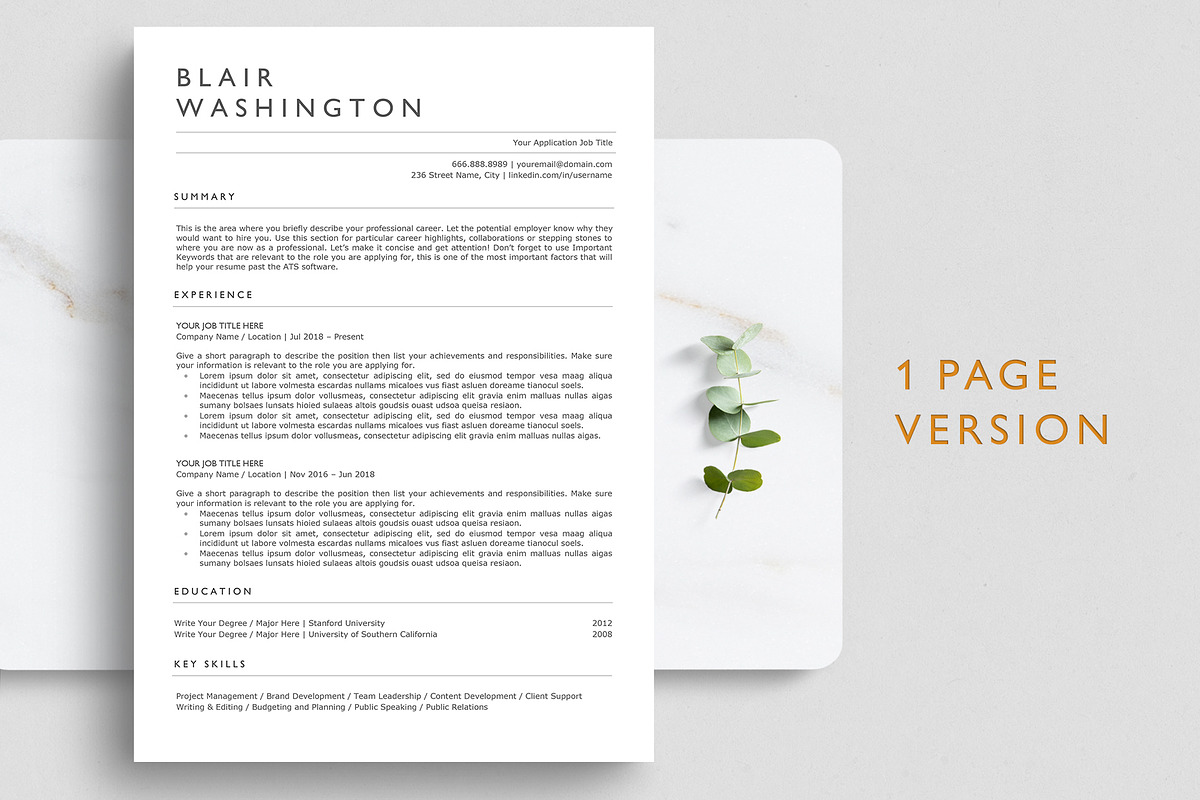 ATS Resume Template - BLAIR, a Resume Template by TheStandOutResume (Photo 2 of 7)
