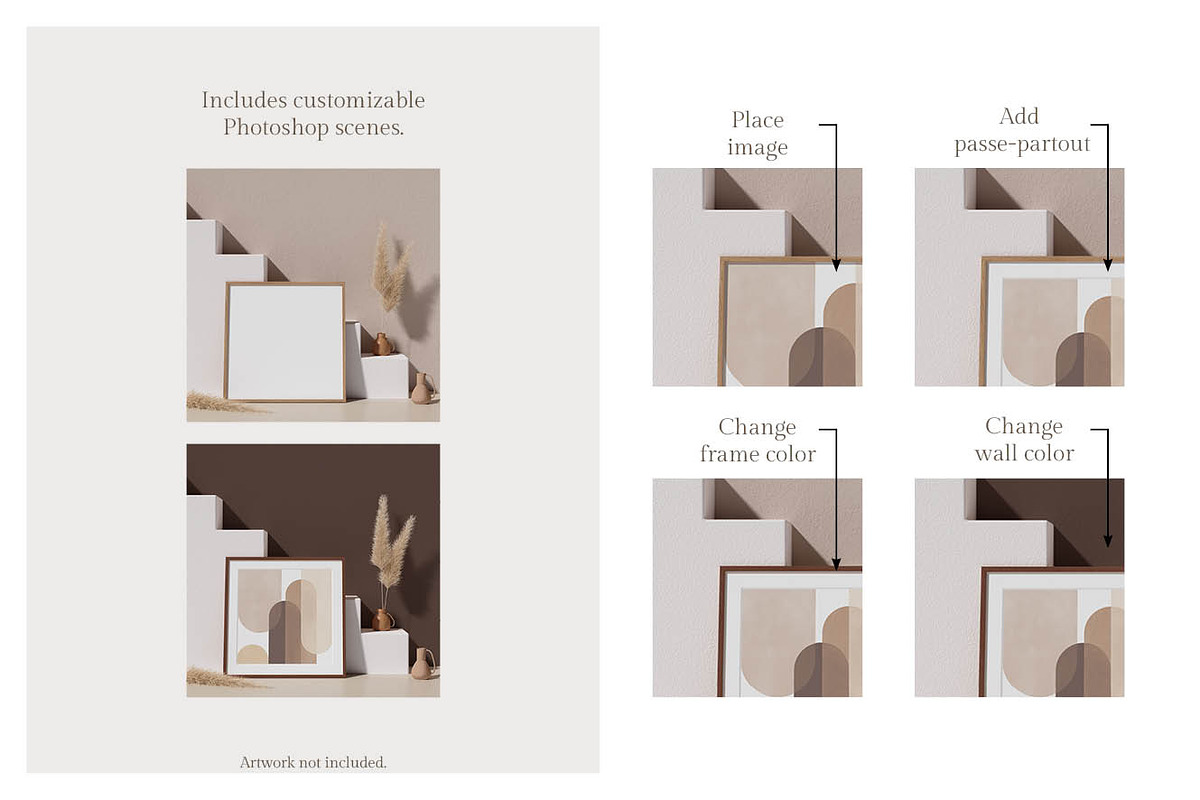 Ara Artwork Frame Mock-up Kit, a Print Template by LINII (Photo 2 of 9)