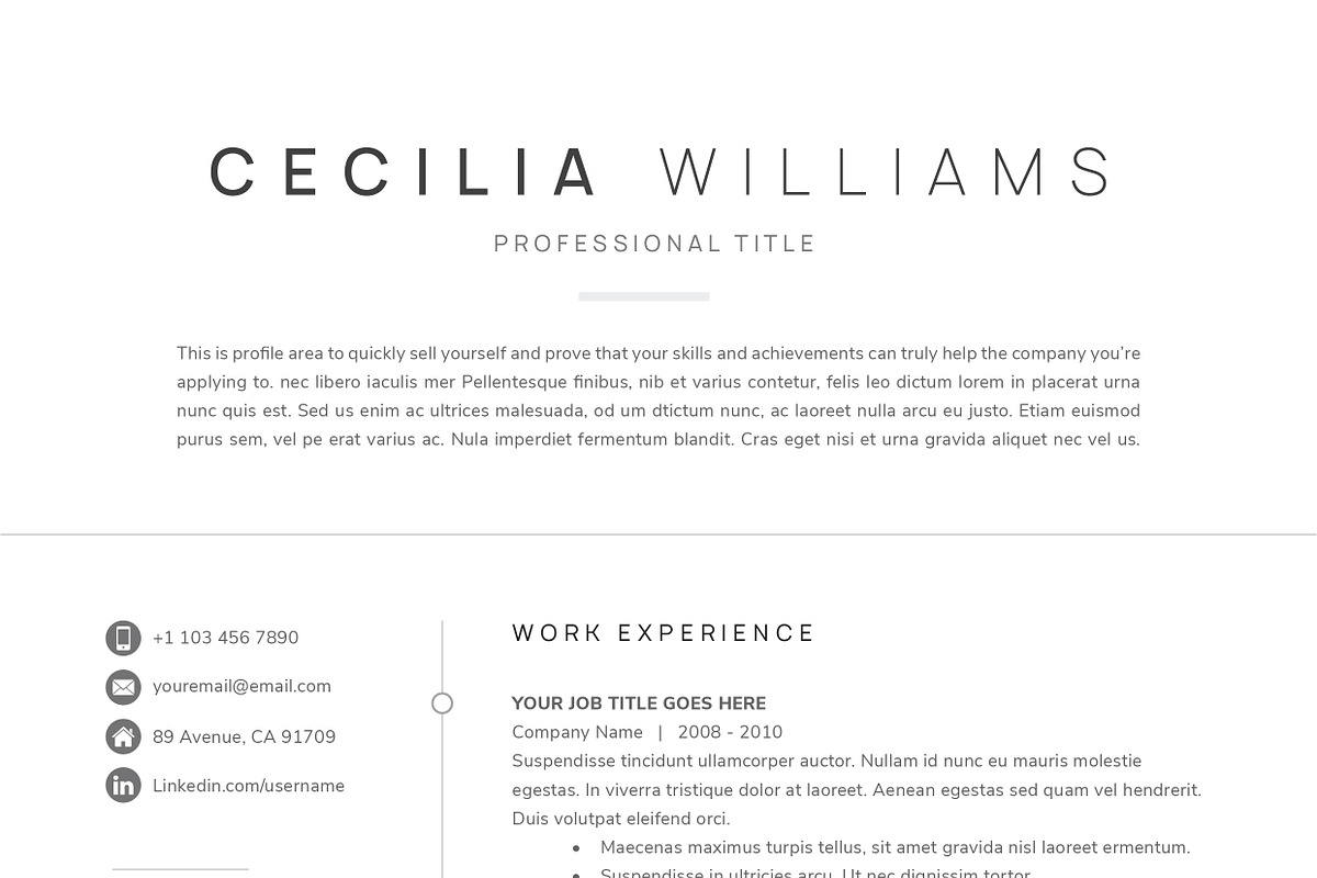 Clean Modern Resume Template, a Resume Template by DemeDesign (Photo 6 of 6)