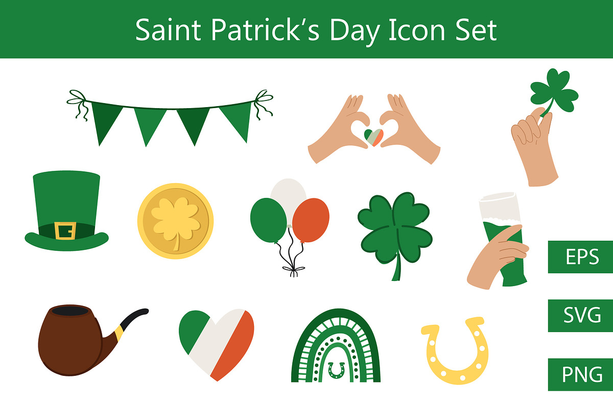 Saint Patrick's Day Icon Set, an Illustration by Milota (Photo 1 of 3)