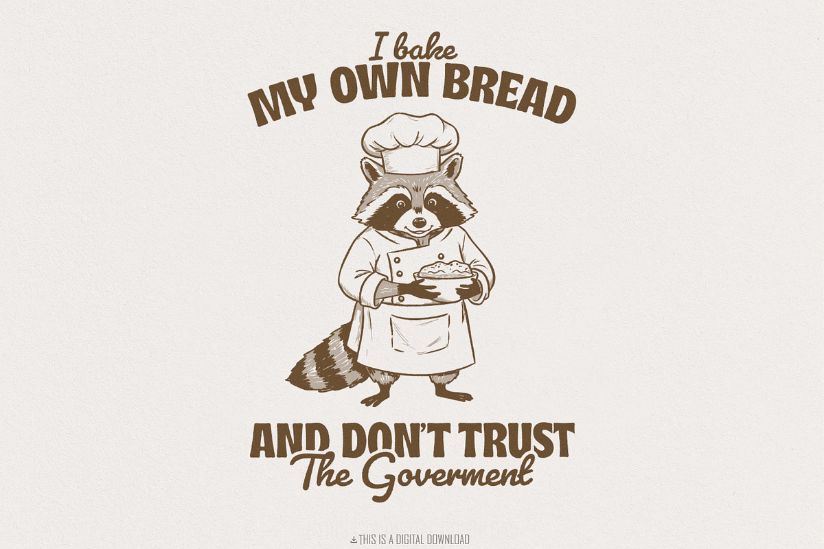 Bake My Own Bread Raccoon PNG, an Illustration by SharpMarketplace (Photo 1 of 9)