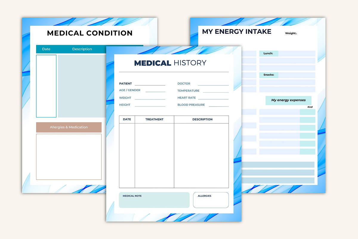 Medical Tracker Mega Bundle, a Stationery Template by Designmela01 (Photo 5 of 10)