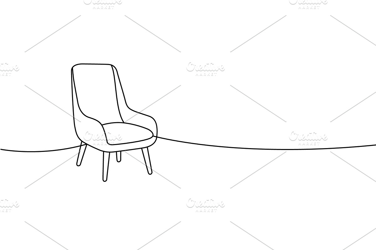 Minimal accent chair with tall, an Object Illustration by GraphiShop