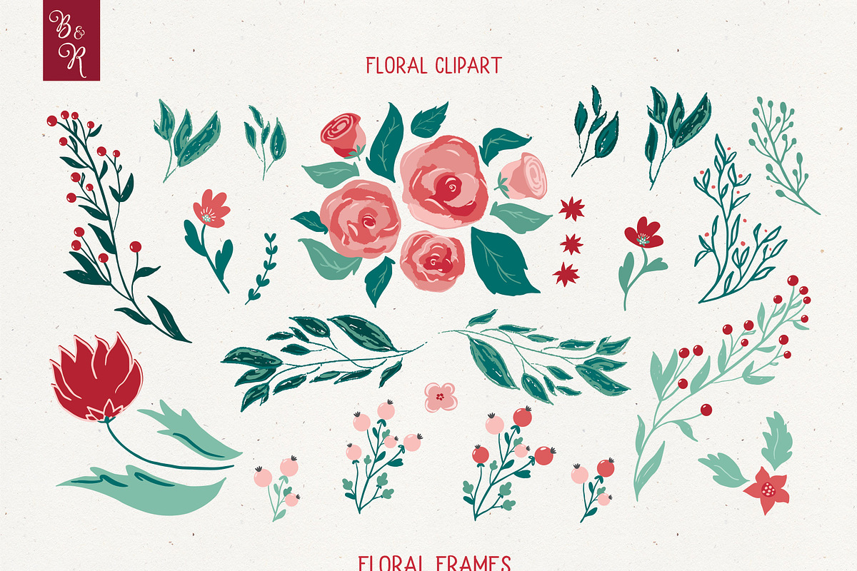 Berries & Roses collection, a Decorative Illustration by Cozy pattern shop (Photo 3 of 7)