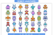 Cute Robots Avatars Vector, an Illustration by Designfour (Thumbnail 1 of 6)