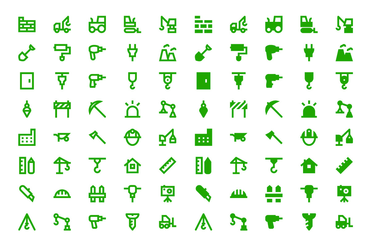 180 Material Construction Icons, a Solid Icon by Creative Stall (Photo 3 of 5)