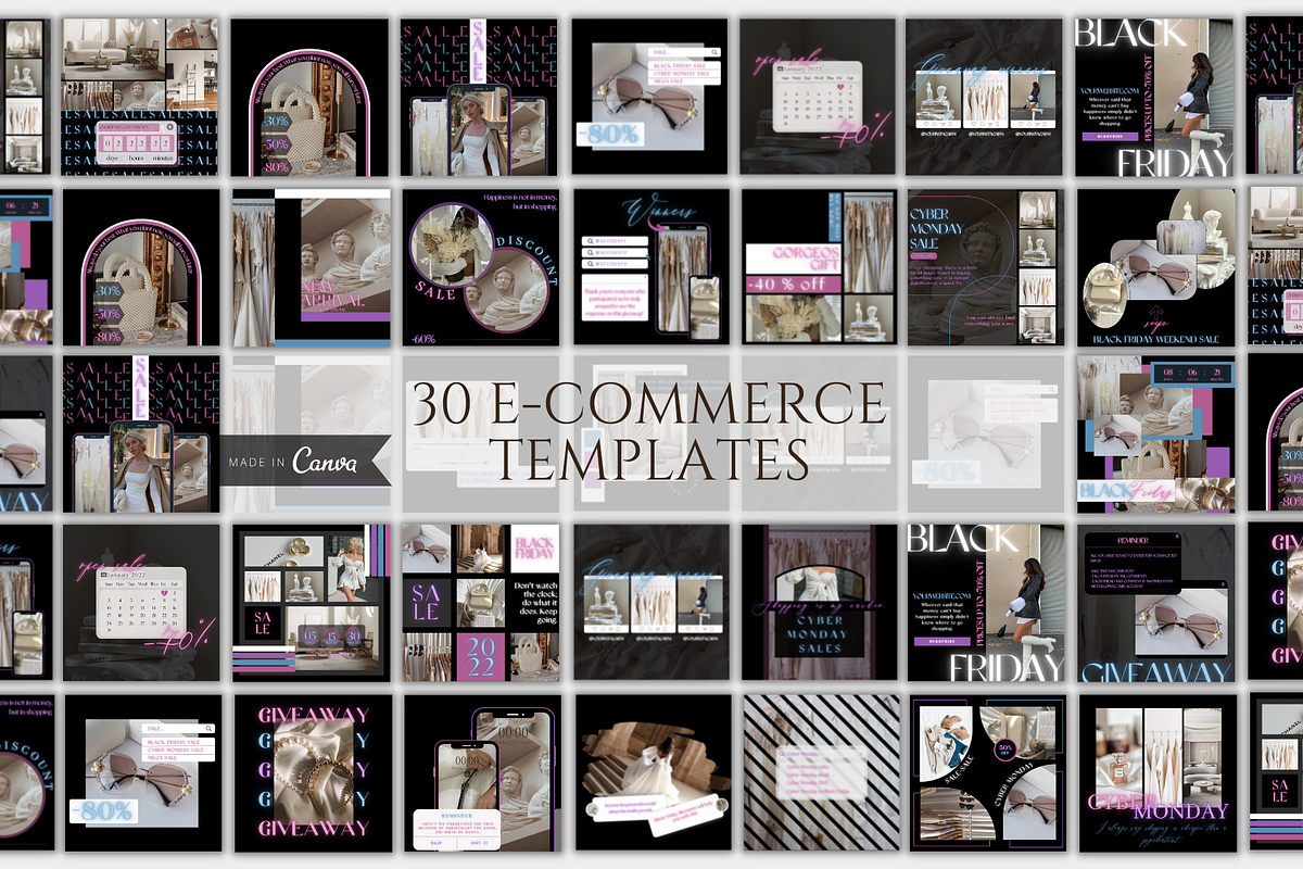 Black Friday, Cyber Monday Neon Pack, a Templates & Theme by BRANDcontent (Photo 2 of 7)