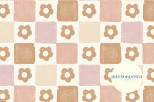 Boho Checkered Floral Pattern