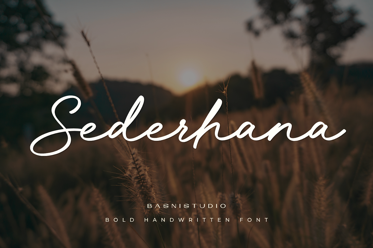 Sederhana – Bold Handwritten Font, a Handwritten Font by Basnistudio (Photo 1 of 10)