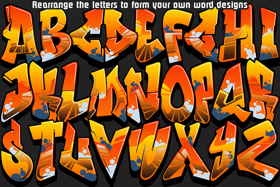 Graffiti Alphabet - Shovel, a Templates & Theme by MindGem Graphics