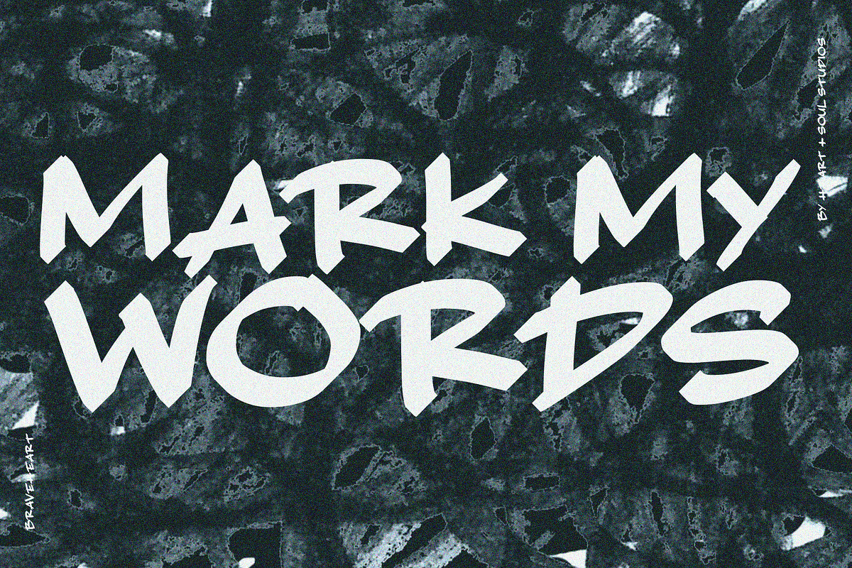 BRAVEHEART | a soulful display font, a Sans Serif Font by Heart + Soul Studios (Photo 3 of 9)