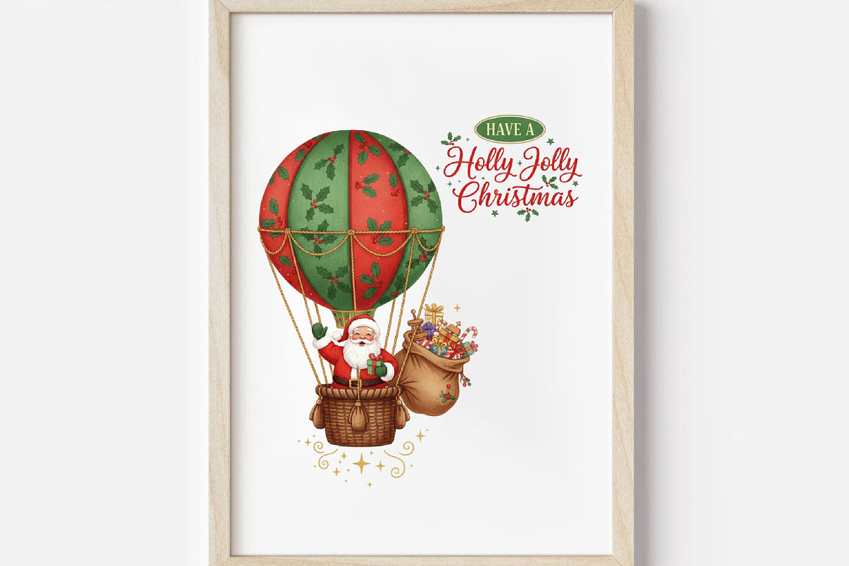 Have a Holly Jolly Christmas, Retro, an Illustration by DreamArtGraphic (Photo 2 of 5)