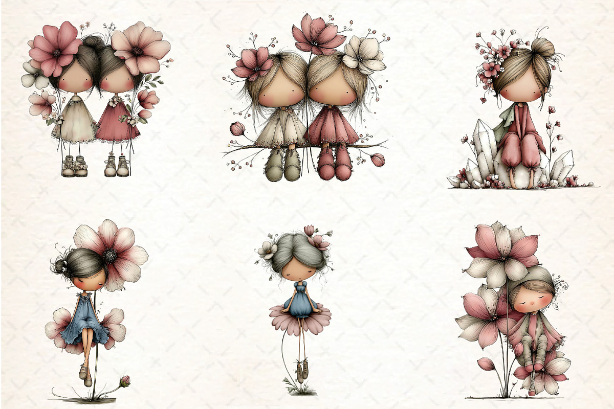 Whimsical Fairy Clipart Bundle, an Illustration by DreamCafeArt (Photo 8 of 8)