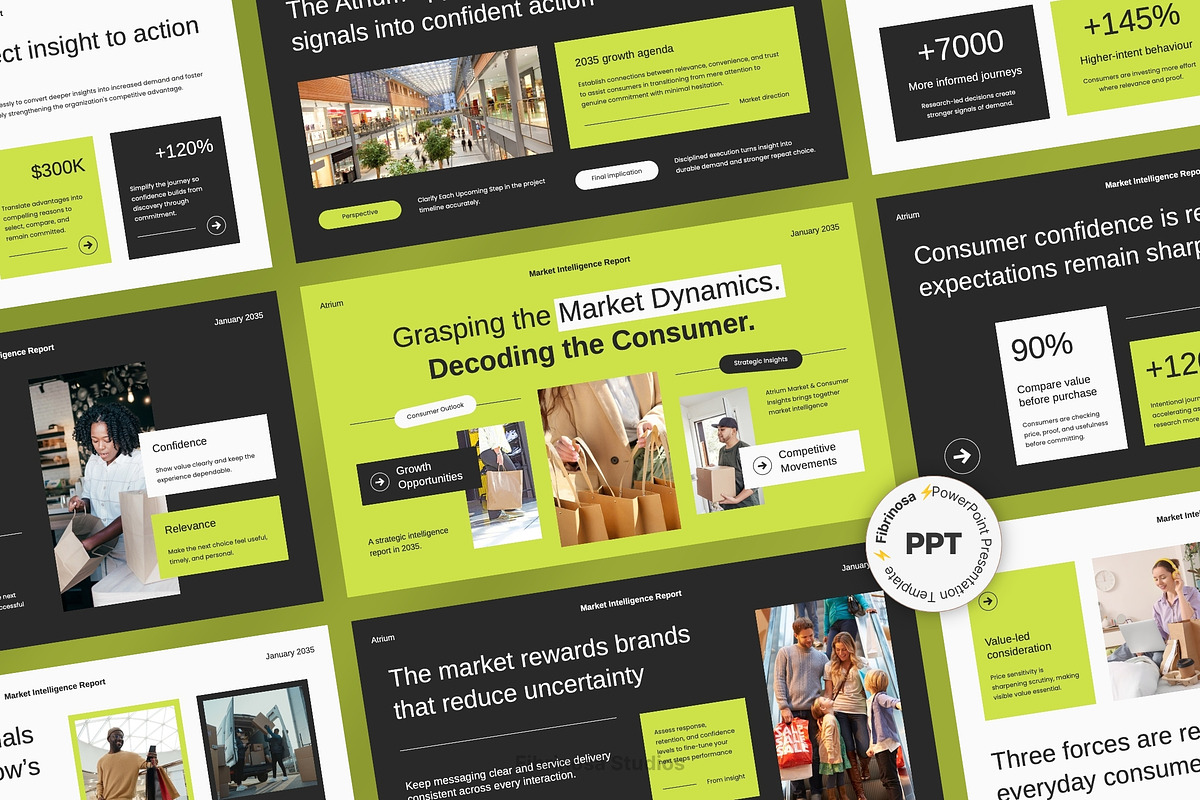 Market Intelligence Pitch Deck, a Presentation Template by FIBRINOSÄ (Photo 1 of 7)