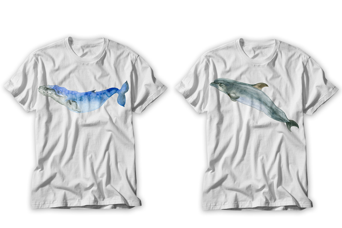 Whale watercolor big set, an Animal Illustration by IvanFet (Photo 6 of 14)