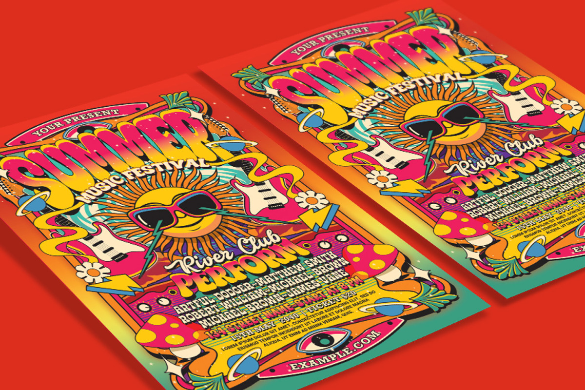 Summer Retro Music Festival, a Flyer Template by Muhamad Iqbal hidayat (Photo 3 of 4)