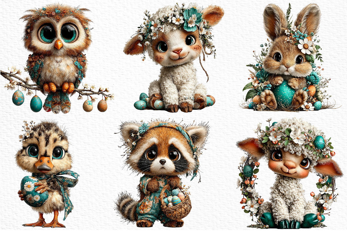 Whimsical Easter Animal Clipart, an Illustration by Craft Nest (Photo 3 of 11)