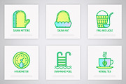 Spa and Sauna | 16 Thin Line Icons, an Outline Icon by Alex Blogoodf (Thumbnail 6 of 11)
