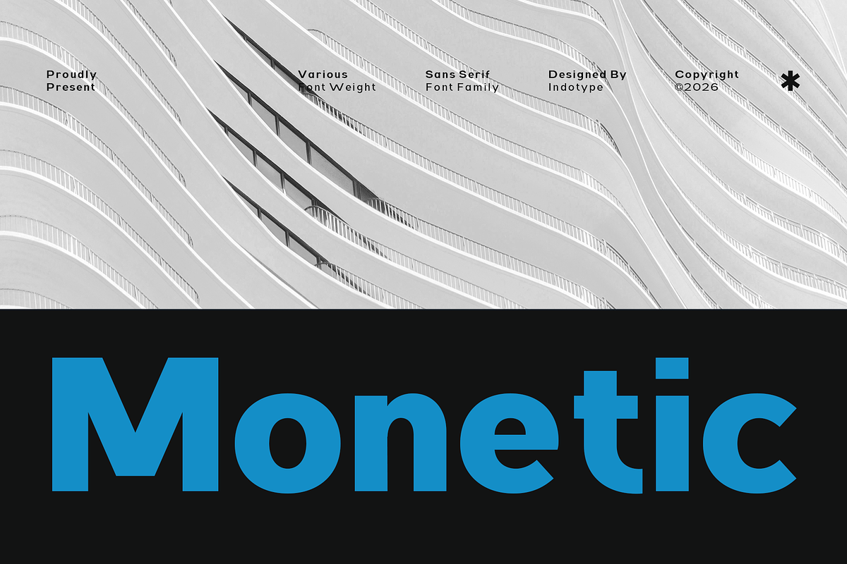Monetic - Modern Sans Serif Family, a Sans Serif Font by Indotype Foundry (Photo 1 of 10)