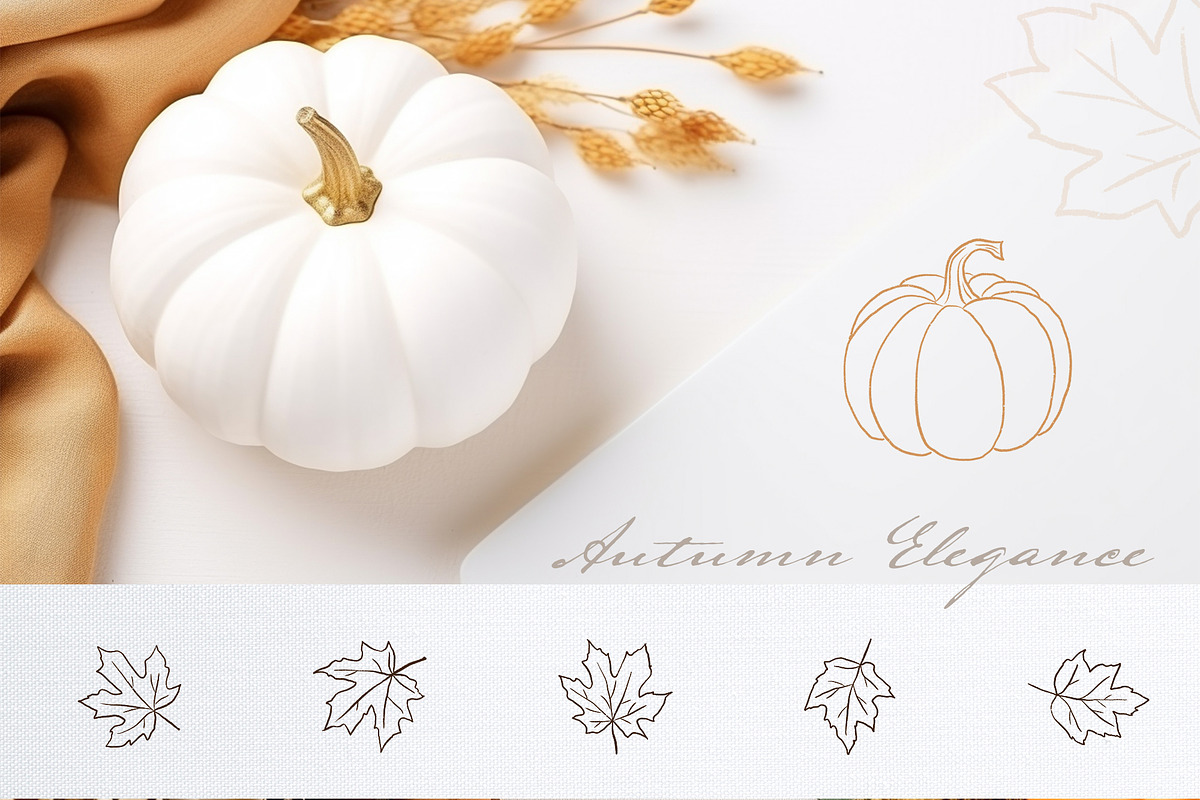 Pumpkin Line Art & Frames, a Decorative Illustration by Backyard Rose (Photo 5 of 13)