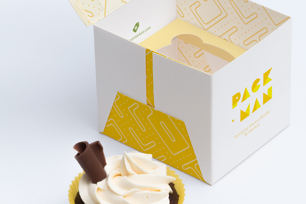 One Cupcake Box Mockup 02, a Cups & Container Mockup by Ktyellow (Photo 1 of 2)