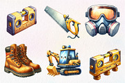Cute Construction Clipart, an Illustration by Dream Creation (Thumbnail 2 of 7)
