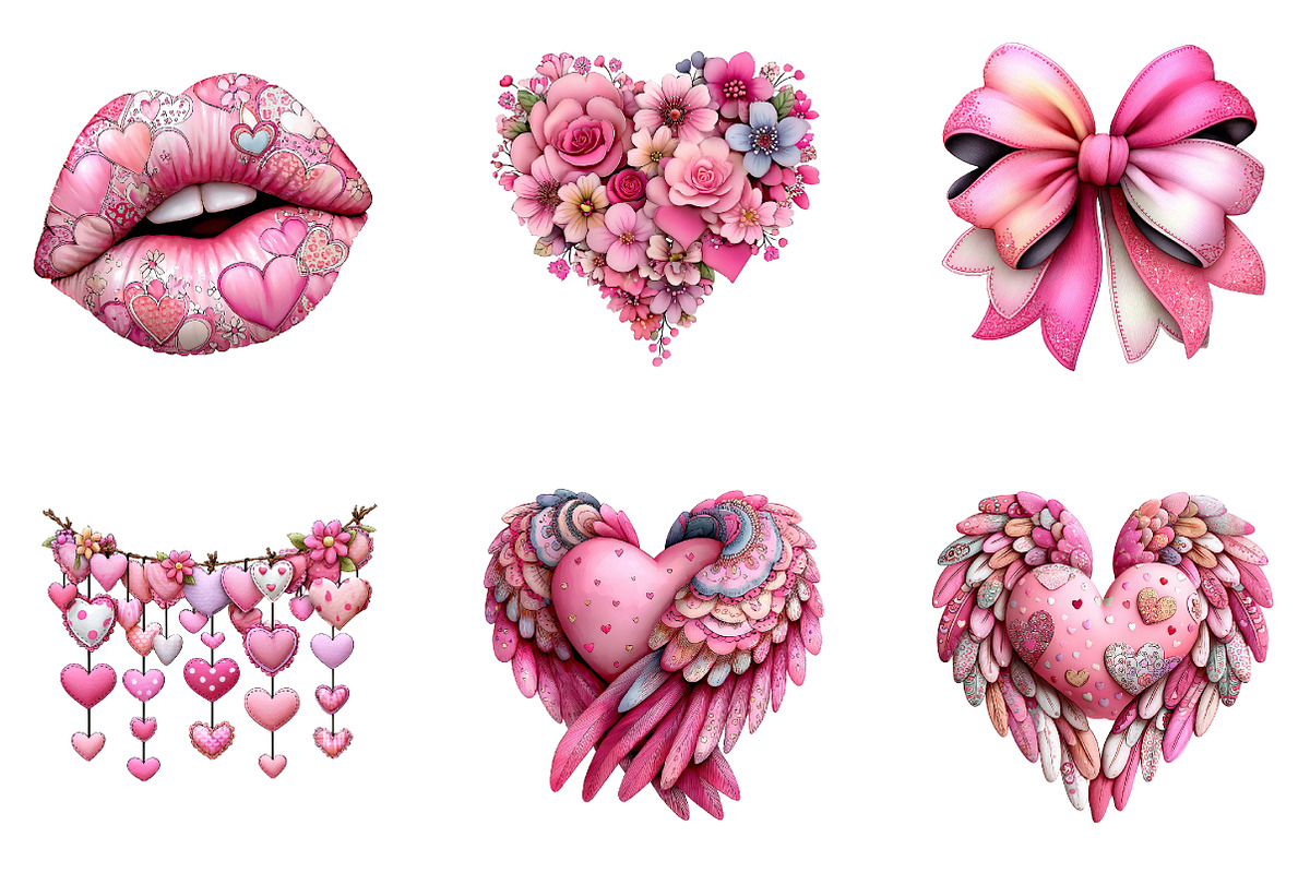 Watercolor Valentine's Day Clipart, an Illustration by CreationArt (Photo 2 of 6)