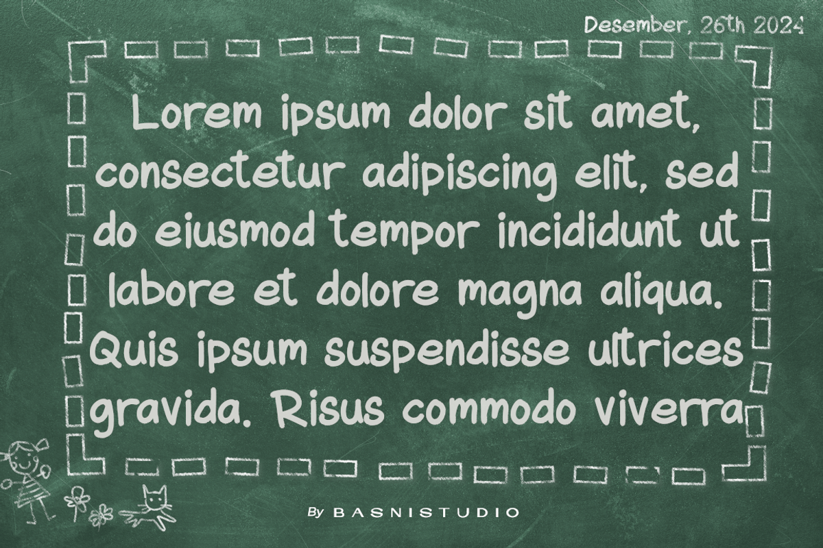 Hello World Chalk Font, a Handwritten Font by Basnistudio (Photo 3 of 6)