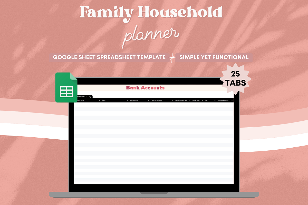 Spreadsheet Family Household Planner, a Templates & Theme by bellaROSEworkshop (Photo 5 of 6)