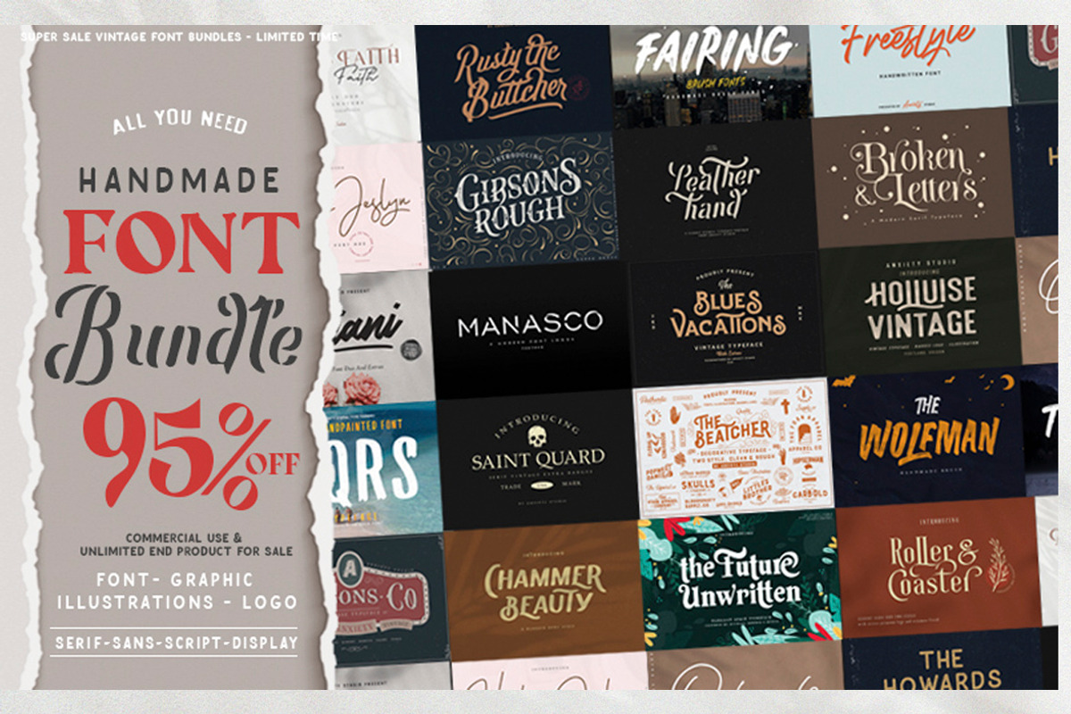 HANDMADE FONT BUNDLE, a Sans Serif Font by Anxiety Studio (Photo 1 of 25)