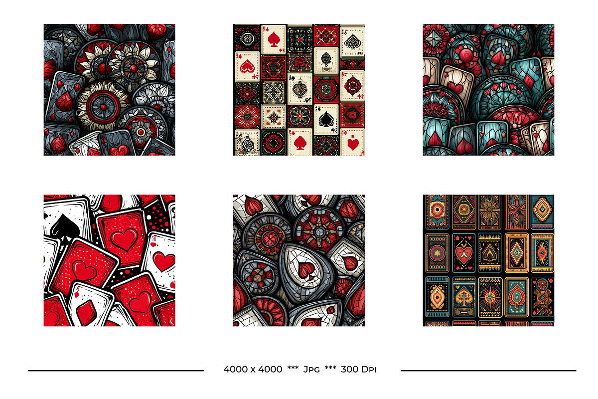 Playing Card Retro Art Style Pattern, a Pattern Graphic by karenfoleyphoto (Photo 9 of 11)