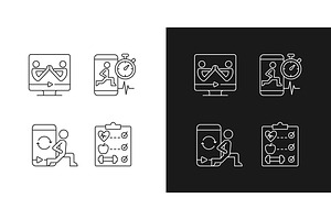 Online fitness wellness programs, an Outline Icon by IMG Visuals
