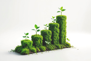 Sustainable business growth chart, a Photo by rarrarorro