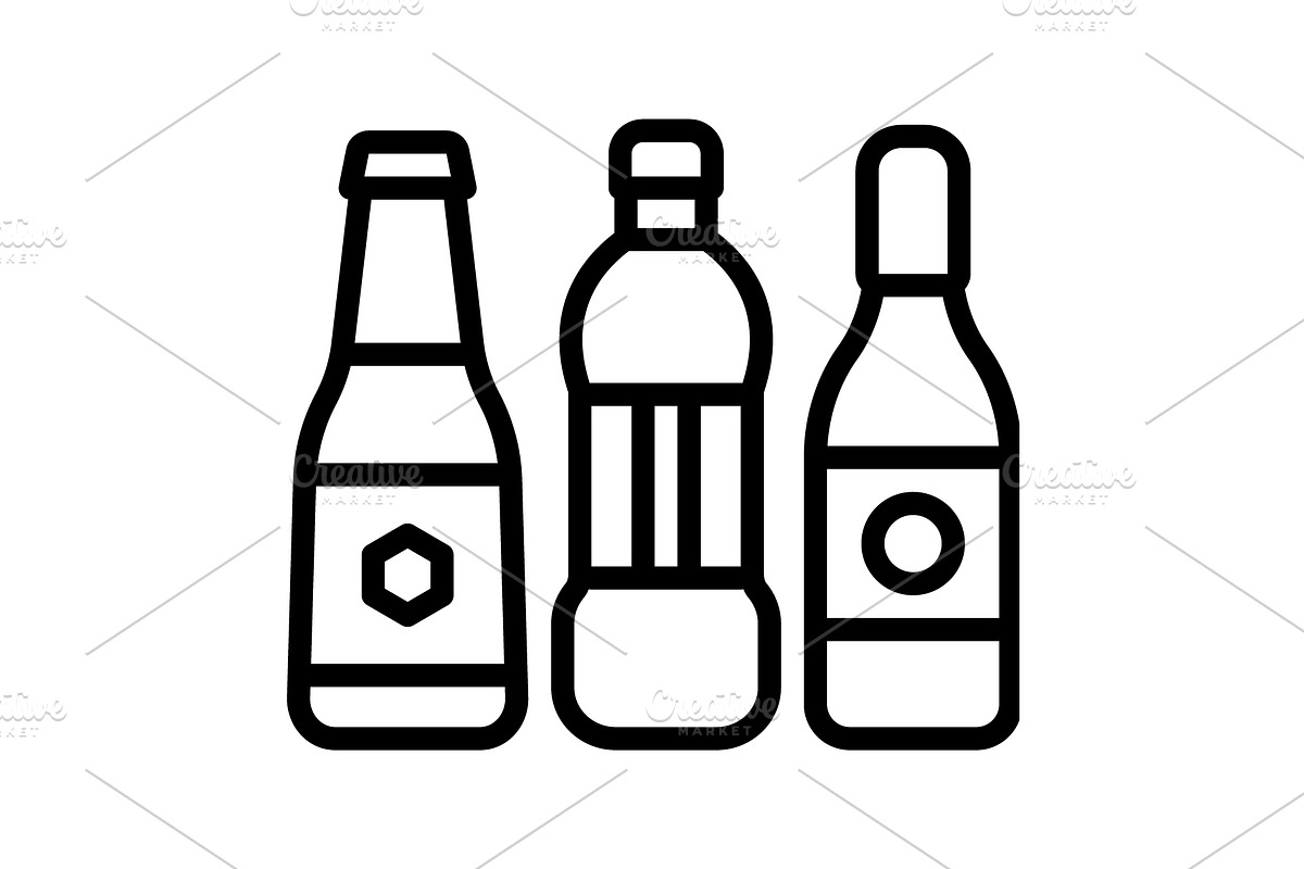 Bottles container black icon, an Outline Icon by Creative priyanka
