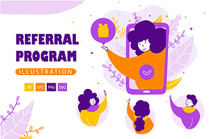 Referral program - Cartoon Illustra, a Person Illustration by LaVika
