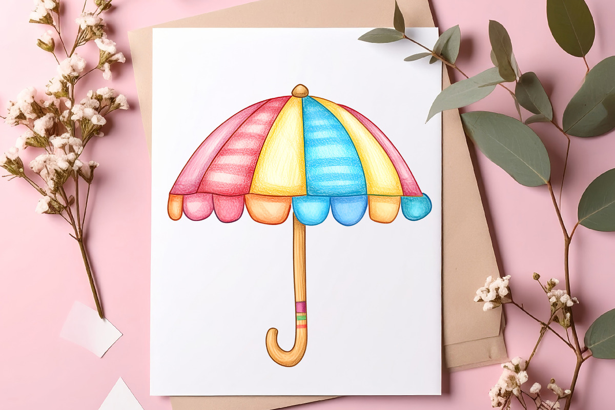 Summer Beach Line Art Doodles, an Illustration by SinaCreation (Photo 8 of 10)