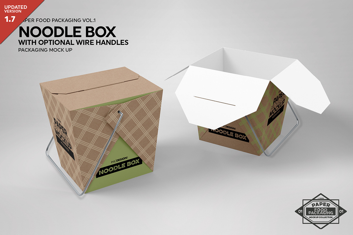 Noodle Box Packaging Mockup, a Packaging Mockup by INCDesign (Photo 1 of 6)