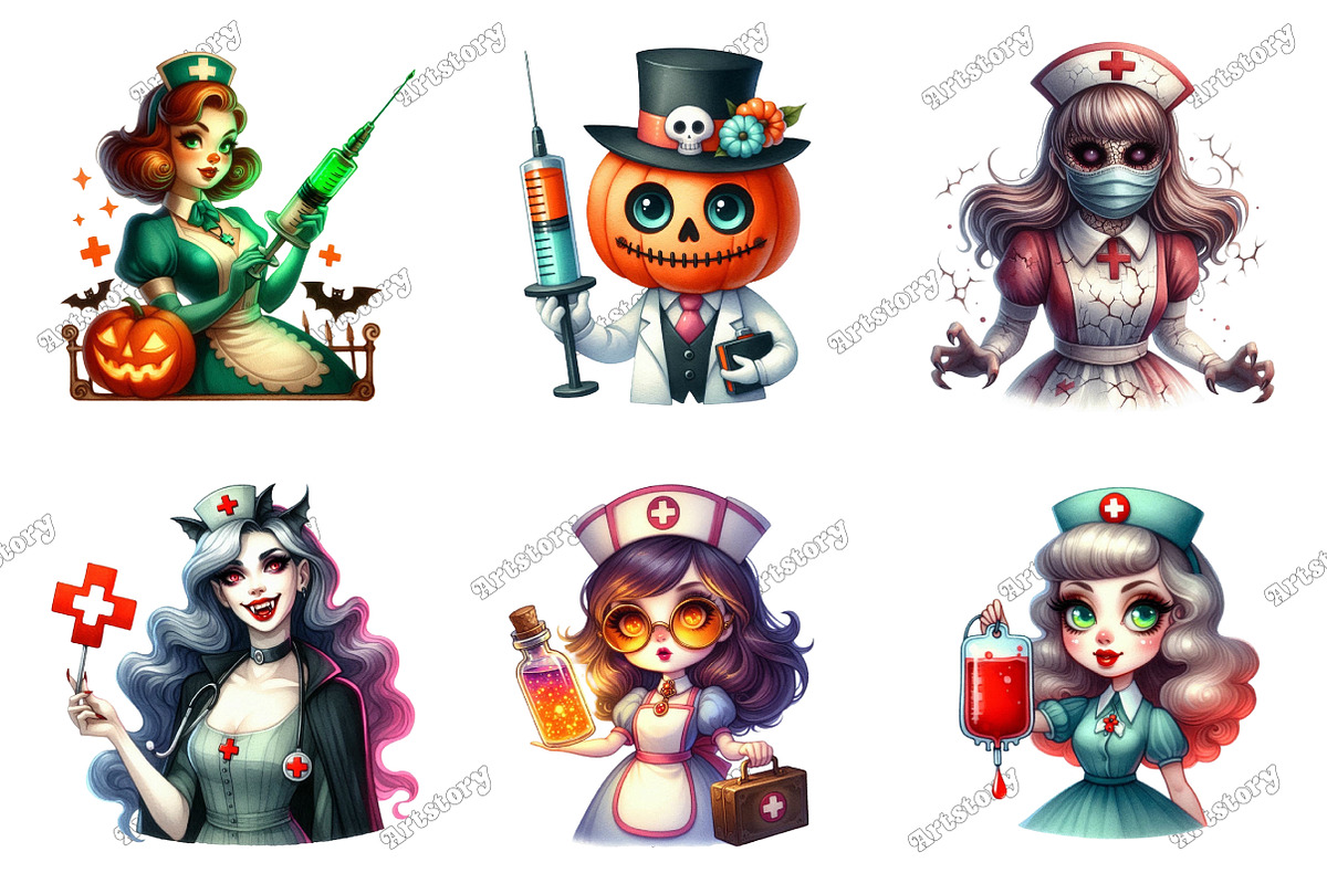 Halloween Nurse PNG Sublimation, an Illustration by designcity5 (Photo 3 of 5)