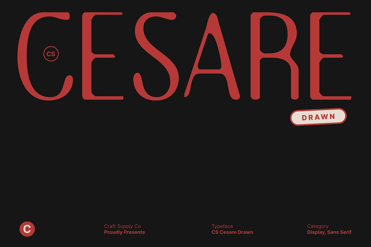 CS Cesare Drawn, a Sans Serif Font by Craft Supply Co. (Photo 1 of 8)