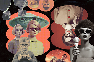 Retro Futuristic Movies Collage Kit