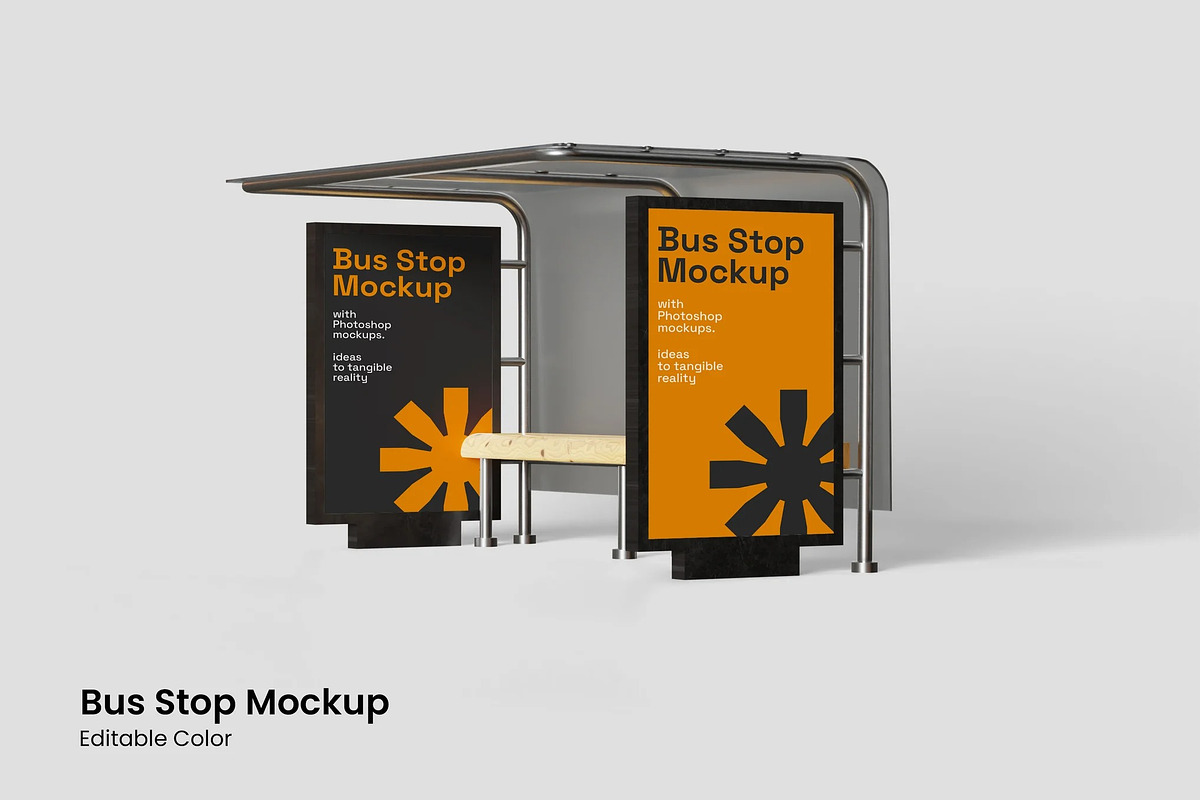 Bus Stop Mockup, an Advertising Mockup by renderstockmarket
