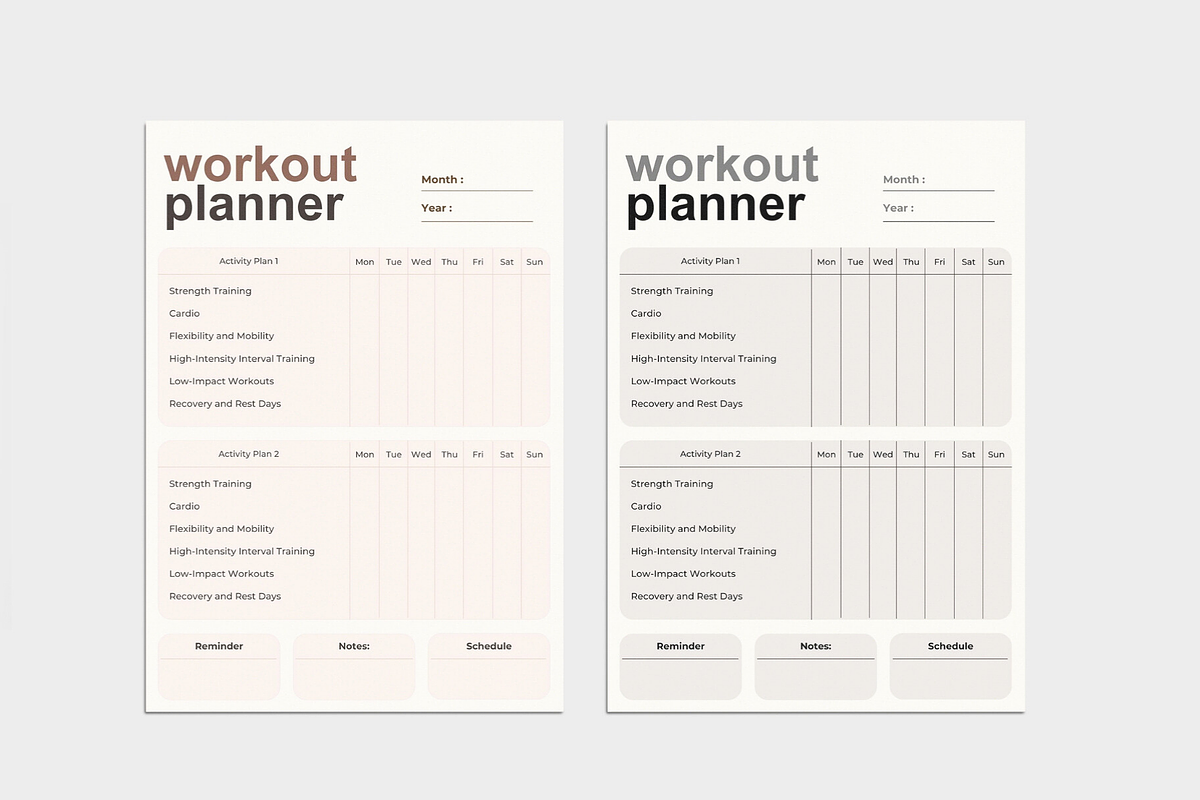 Weekly Workout Planner Template, a Marketing Template by CubicSpace (Photo 4 of 4)